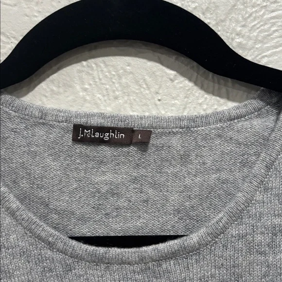 J. McLaughlin 100% Cashmere Gray Sweater With Accent Buttons Size Large Size Lg - Picture 2 of 5